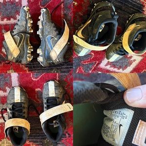 Boy’s size 2.5 Nike Baseball Cleats Mid Rise. Black with white swoosh